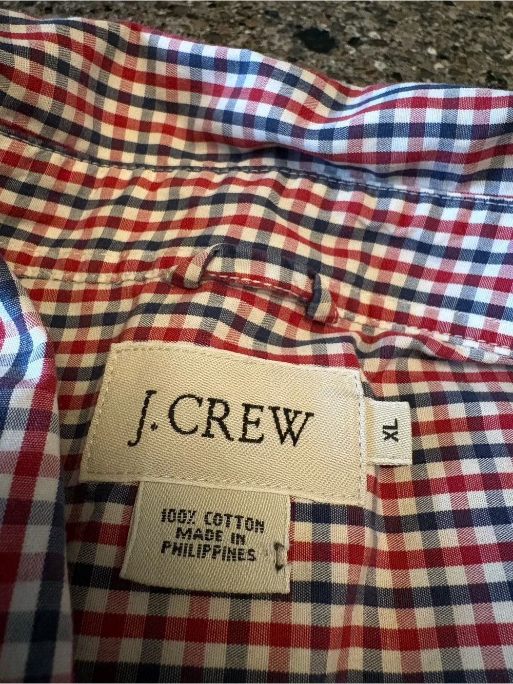 J. Crew Men's Red & Blue Gingham Button-Down Shirt